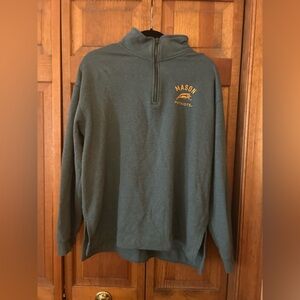 Red Shirt Men's Sporty Green Mason Patriots Cotton Blend Sz XL Quarter Zip